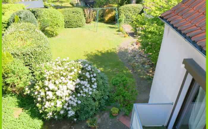 Blick von oben ind en Garten